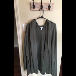 Plus Size Hooded Cardigan